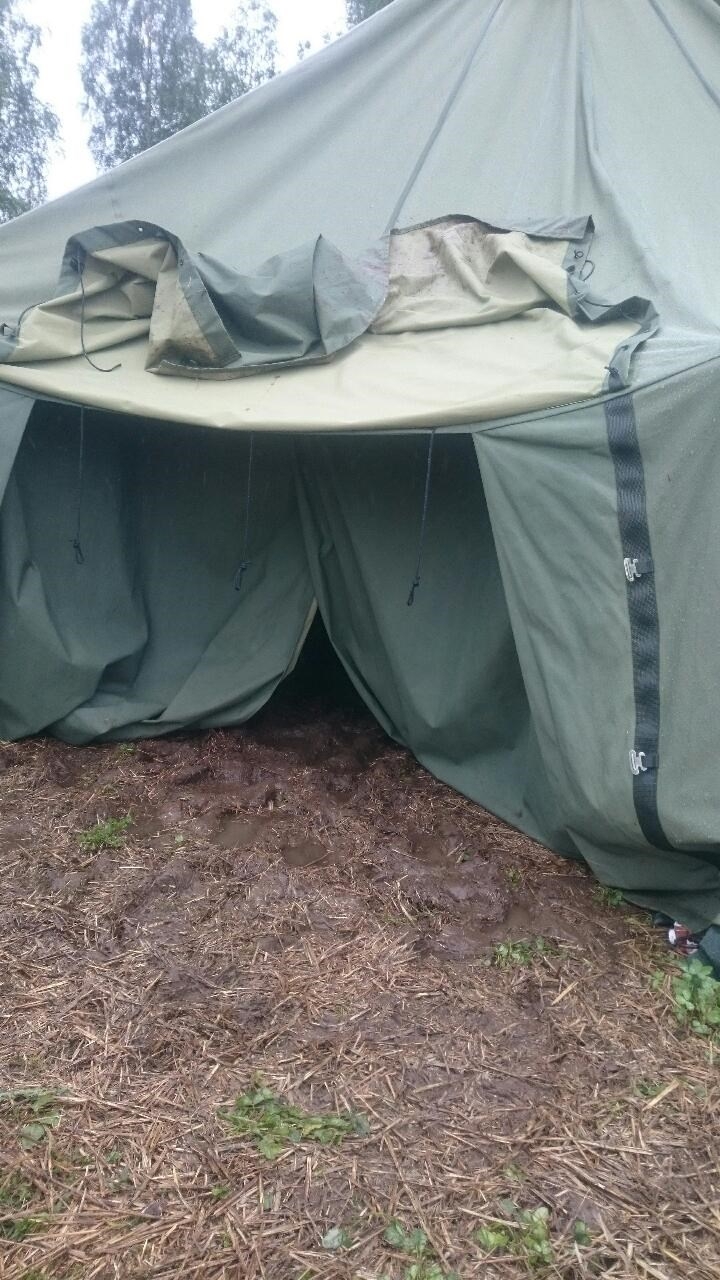 Boendet i tält på Jukola har sina begränsningar